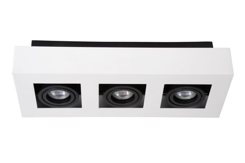 Lucide XIRAX - Stropné bodové svietidlo - LED tlmené až teplé - GU10 - 3x5W 2200K/3000K - biele